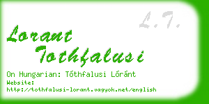 lorant tothfalusi business card